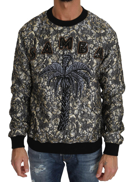 Dolce & Gabbana Samba Jacquard Palm Crewneck Sweater - Hilstor