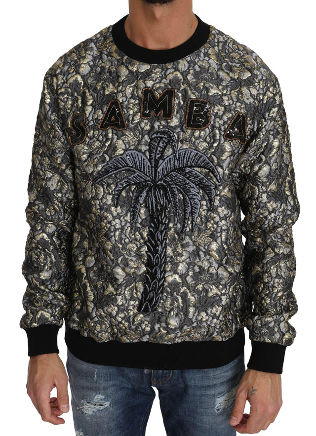 Dolce & Gabbana Samba Jacquard Palm Crewneck Sweater - Hilstor