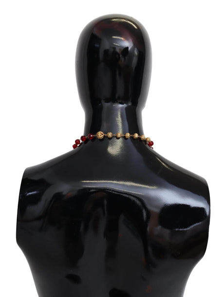 Dolce & Gabbana Elegant Red Crystal Gold-Plated Necklace - Hilstor