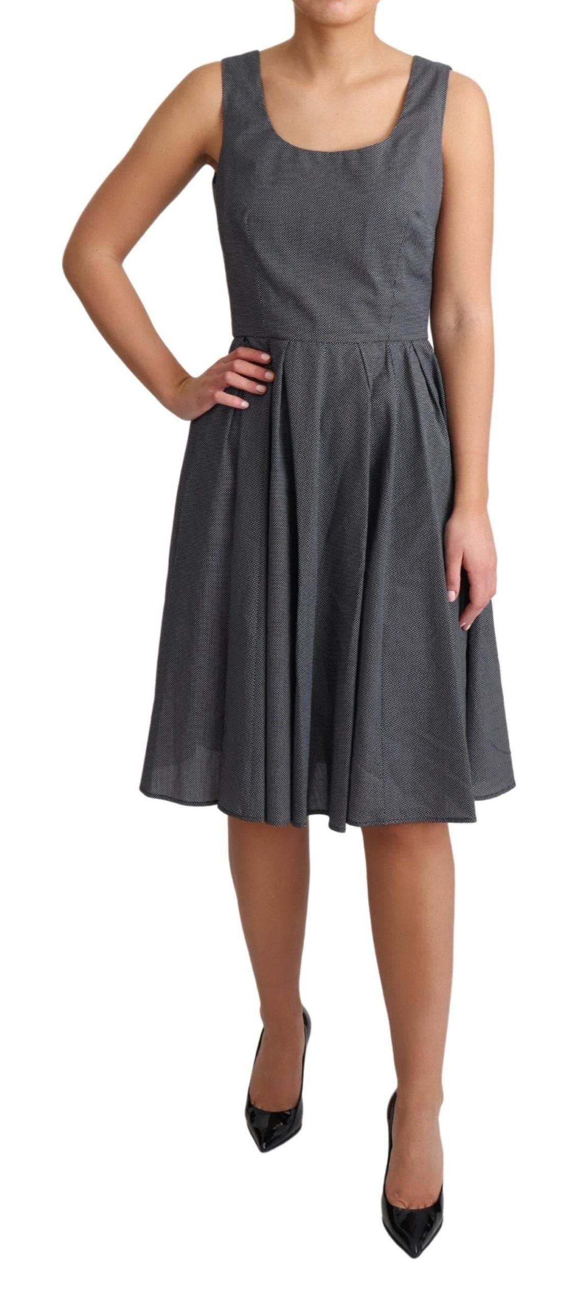 Dolce & Gabbana Black Polka Dotted Cotton A-Line Dress - Hilstor