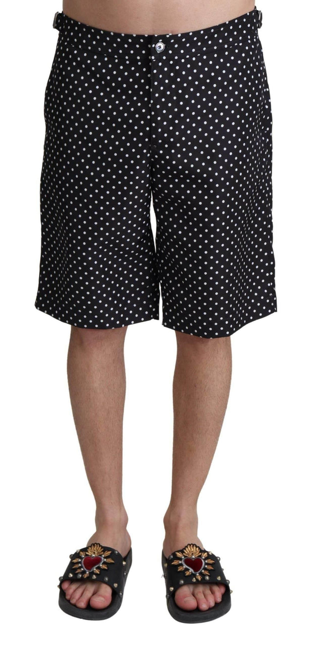 Dolce & Gabbana Black Polka Dots Beachwear Shorts Swimwear - Hilstor