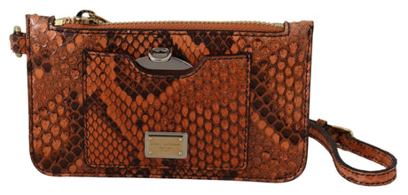 Dolce & Gabbana Elegant Python Patterned Leather Wristlet - Hilstor