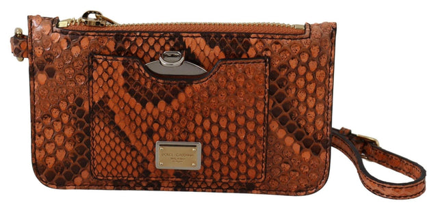 Dolce & Gabbana Elegant Python Patterned Leather Wristlet - Hilstor