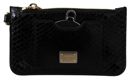 Dolce & Gabbana Elegant Python Pattern Leather Wristlet Wallet - Hilstor
