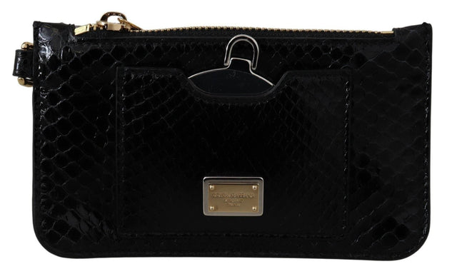Dolce & Gabbana Elegant Python Pattern Leather Wristlet Wallet - Hilstor
