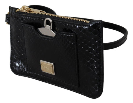 Dolce & Gabbana Elegant Python Pattern Leather Wristlet Wallet - Hilstor
