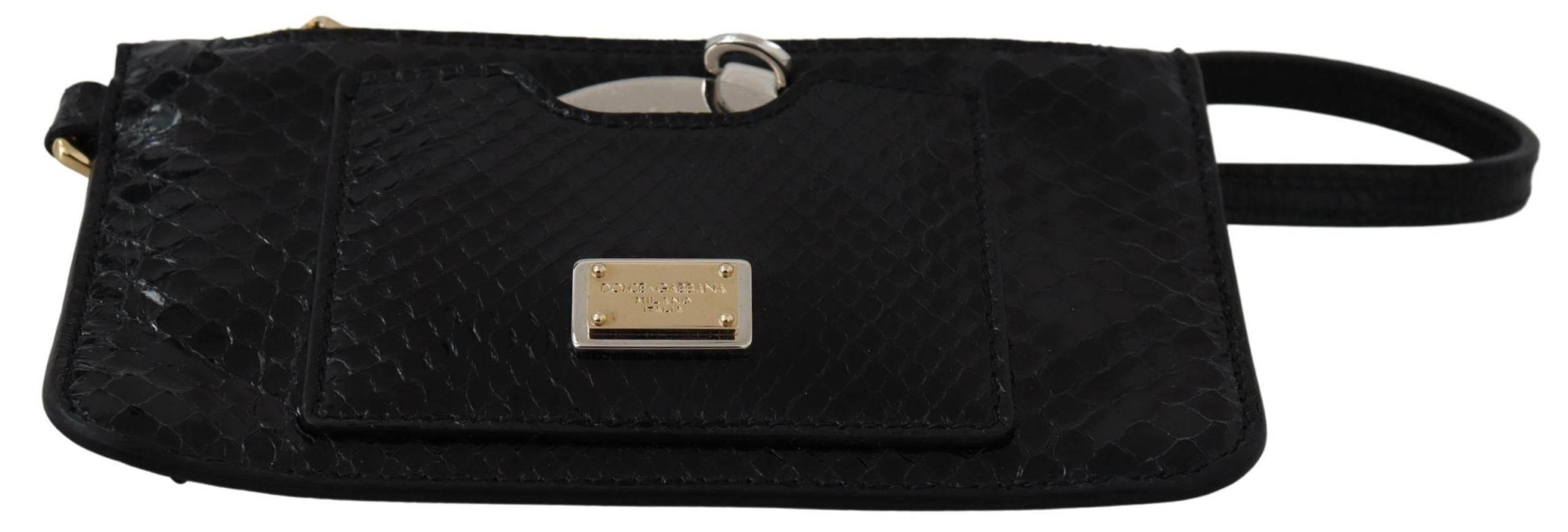 Dolce & Gabbana Elegant Python Pattern Leather Wristlet Wallet - Hilstor