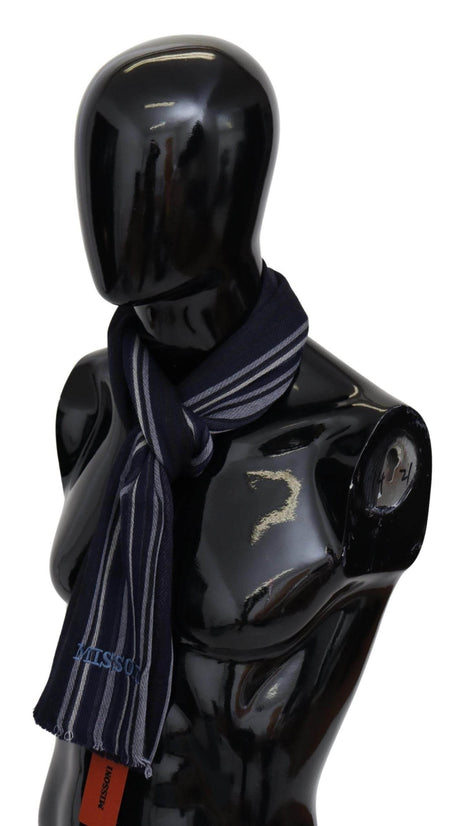 Missoni Multicolor Wool Striped Unisex Wrap Fringes Shawl - Hilstor