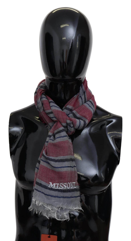 Missoni Multicolor Striped Wool Blend Unisex Neck Wrap Scarf - Hilstor
