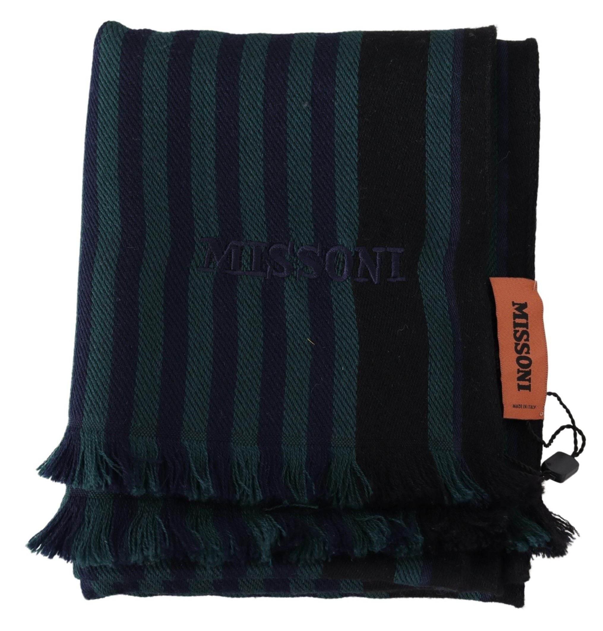 Missoni Multicolor Striped Wool Unisex Neck Wrap Shawl - Hilstor