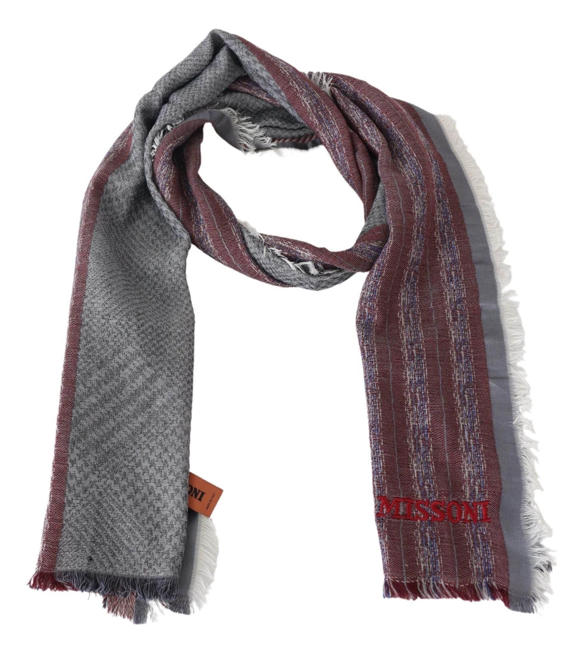 Missoni Multicolor Wool Striped Unisex Neck Wrap Shawl Scarf - Hilstor