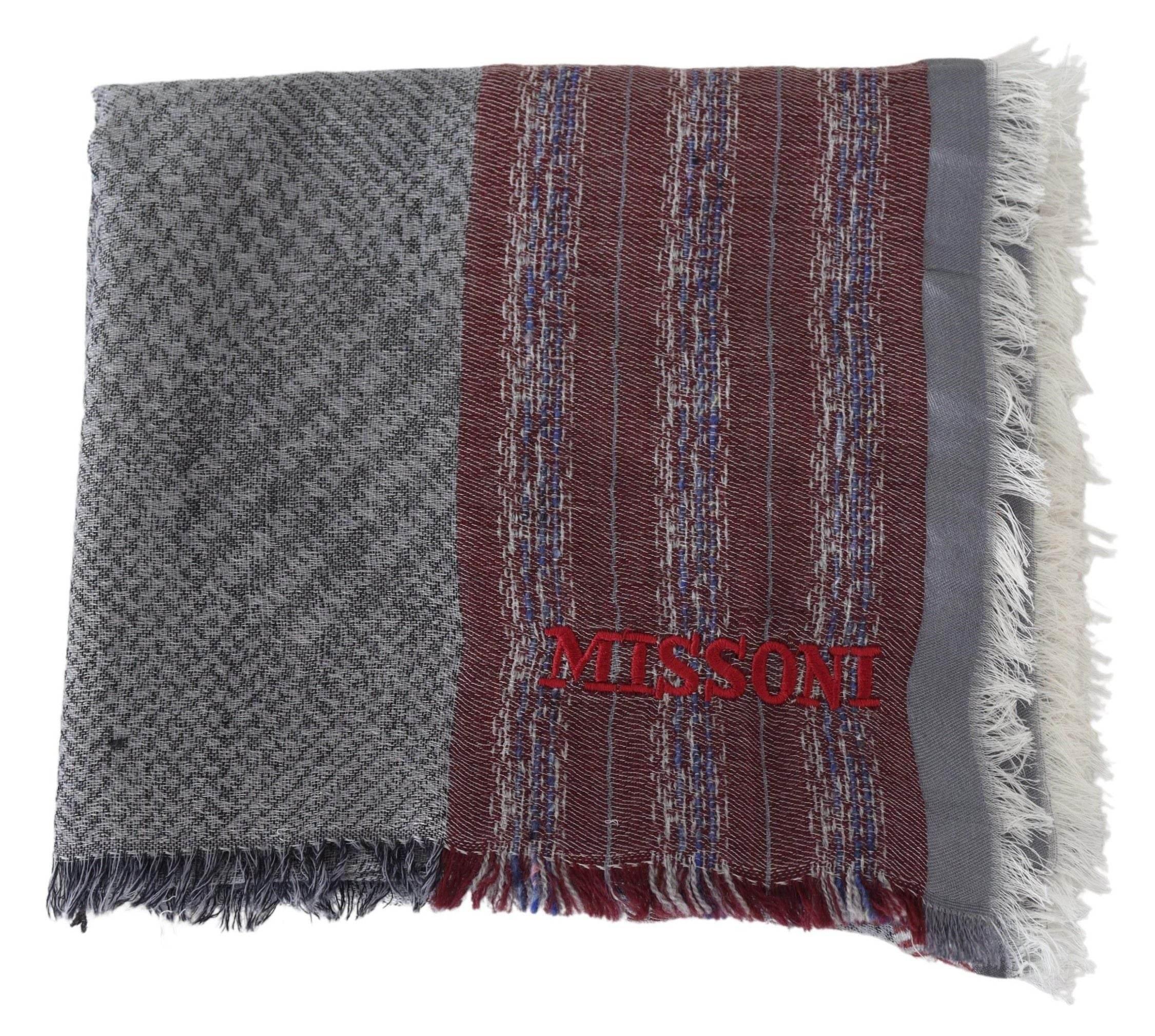 Missoni Multicolor Wool Striped Unisex Neck Wrap Shawl Scarf - Hilstor
