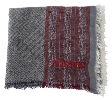 Missoni Multicolor Wool Striped Unisex Neck Wrap Shawl Scarf - Hilstor