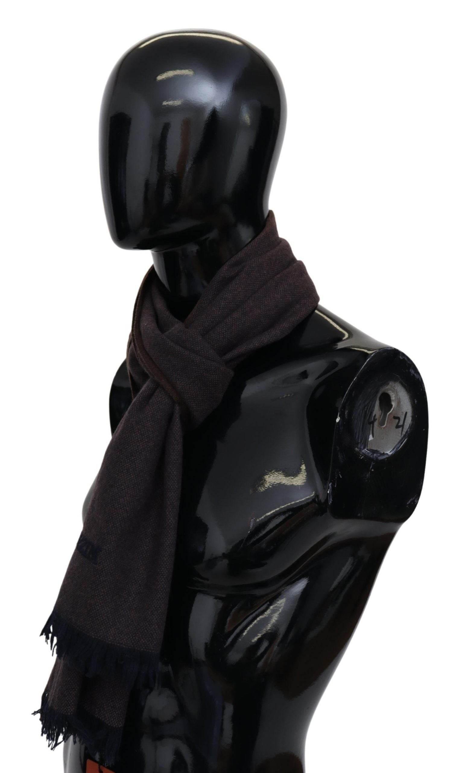 Missoni Brown 100% Cashmere Unisex Neck Wrap Fringes Scarf - Hilstor