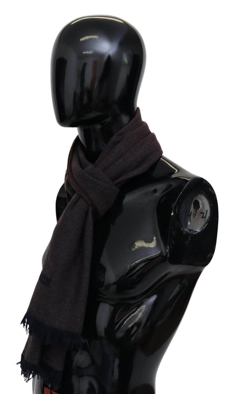 Missoni Brown 100% Cashmere Unisex Neck Wrap Fringes Scarf - Hilstor