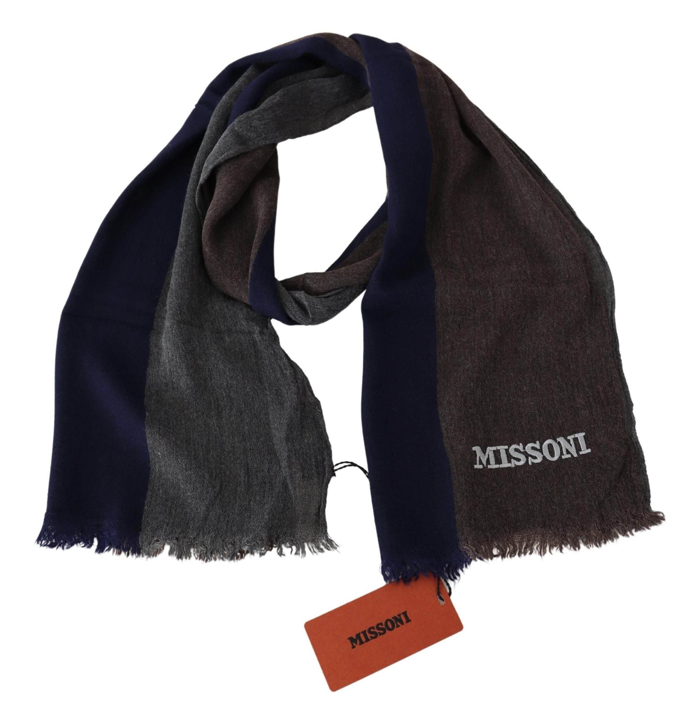 Missoni Multicolor Striped Wool Unisex Wrap Fringes Scarf - Hilstor