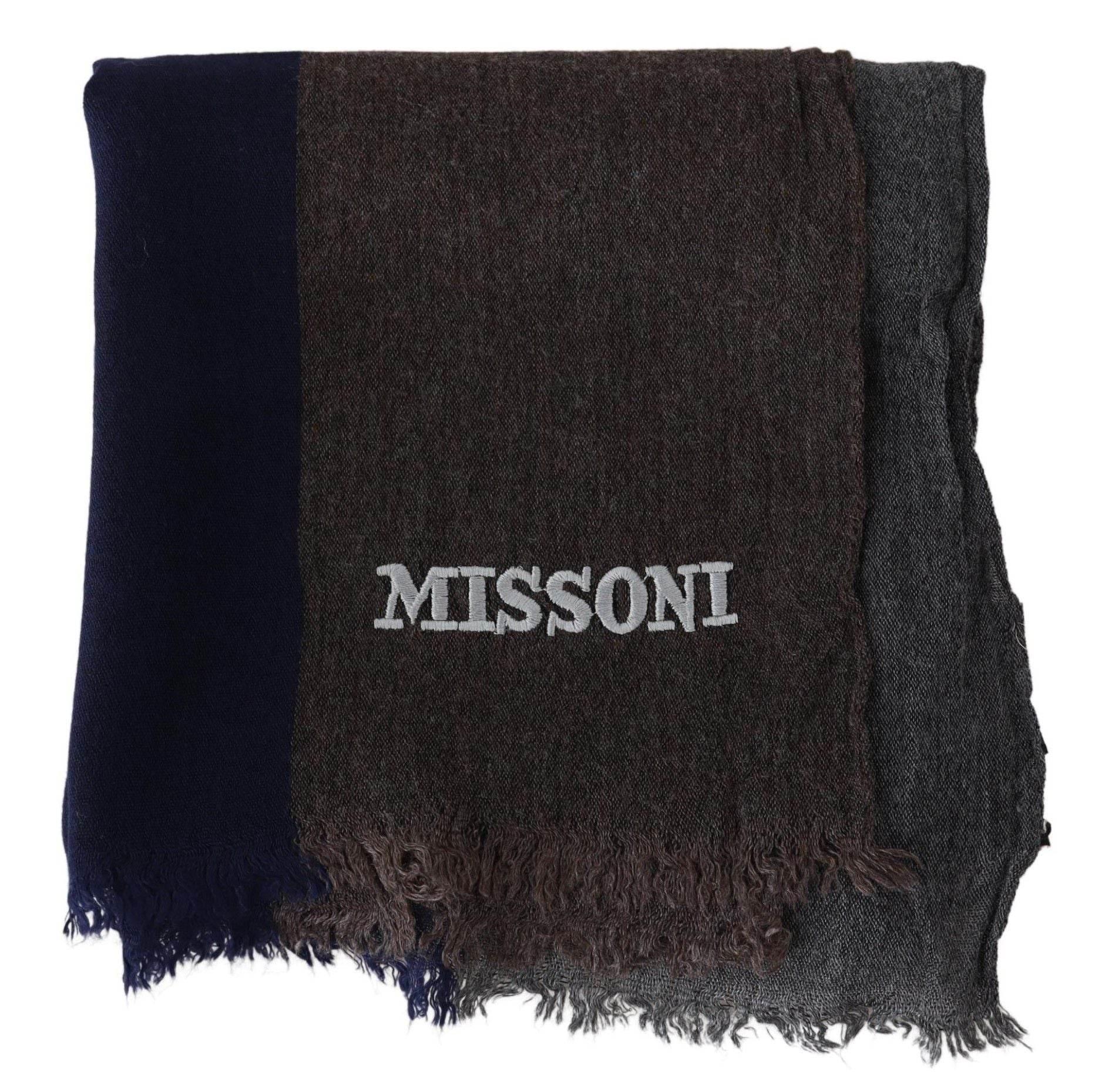 Missoni Multicolor Striped Wool Unisex Wrap Fringes Scarf - Hilstor