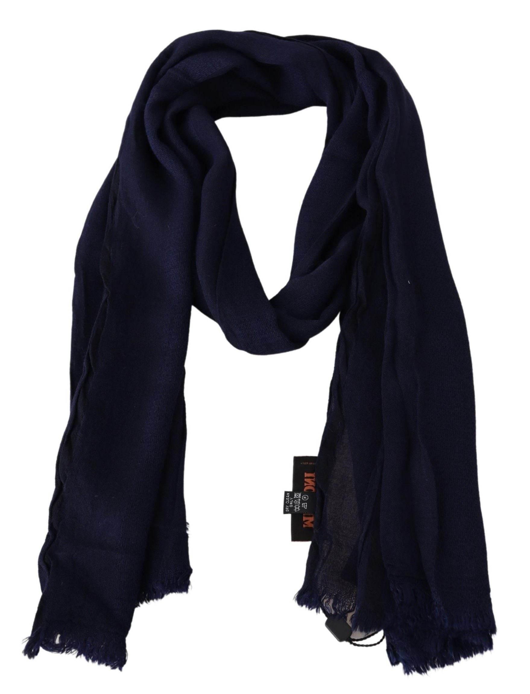 Missoni Blue Wool Knit Unisex Neck Wrap Scarf - Hilstor
