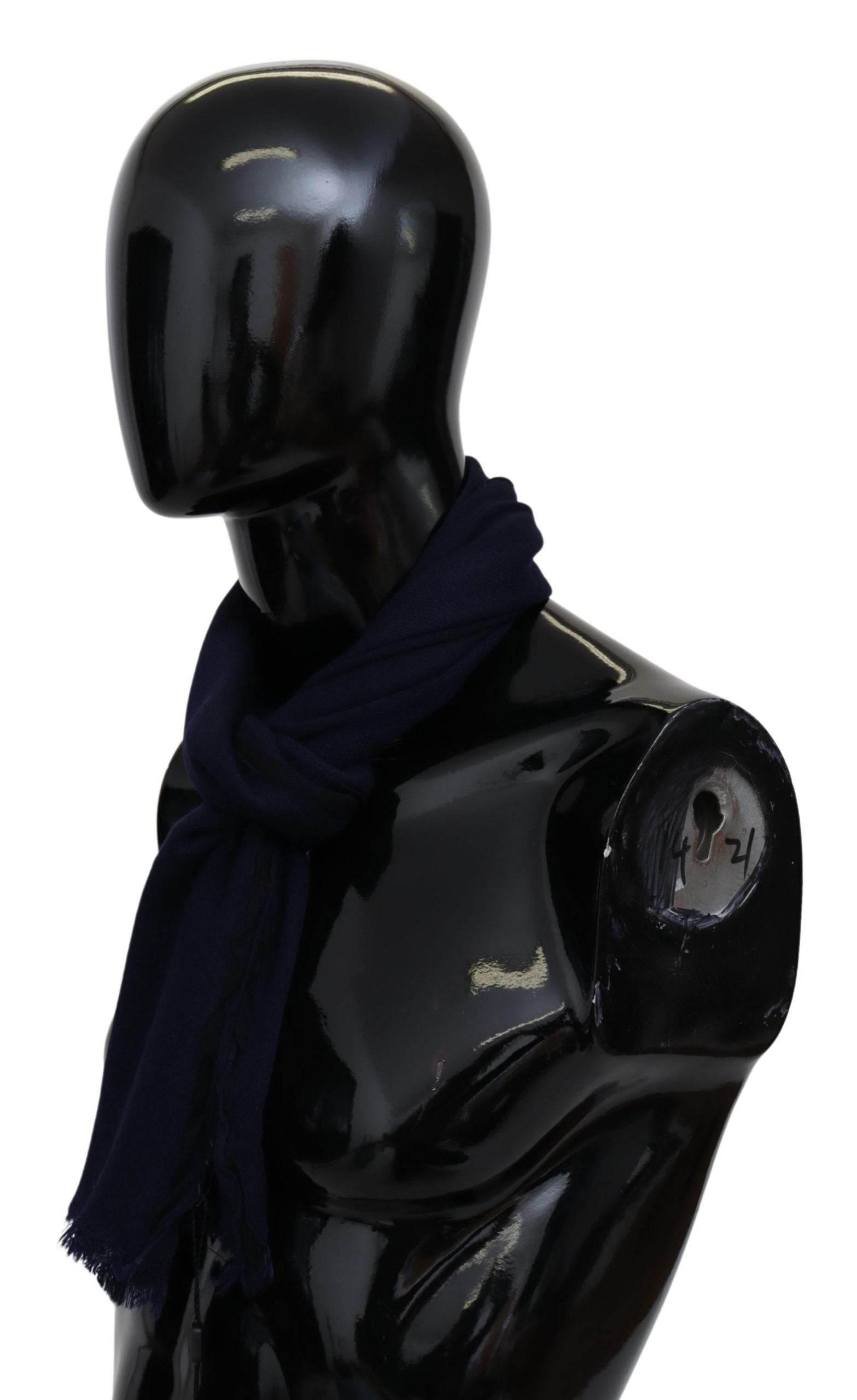 Missoni Blue Wool Knit Unisex Neck Wrap Scarf - Hilstor