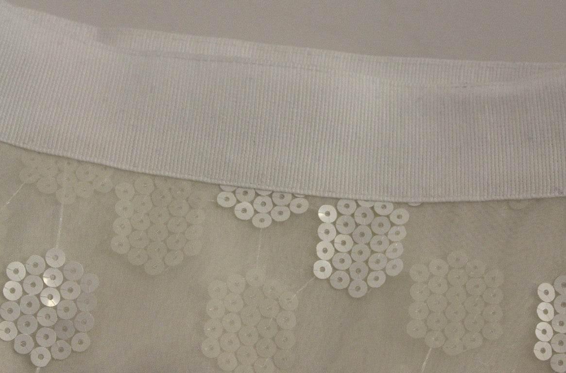 Koonhor Elegant Sequined Pencil Skirt - Pristine White - Hilstor