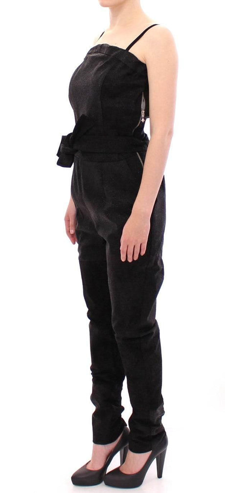 La Maison du Couturier Black Leather Jumpsuit - Hilstor