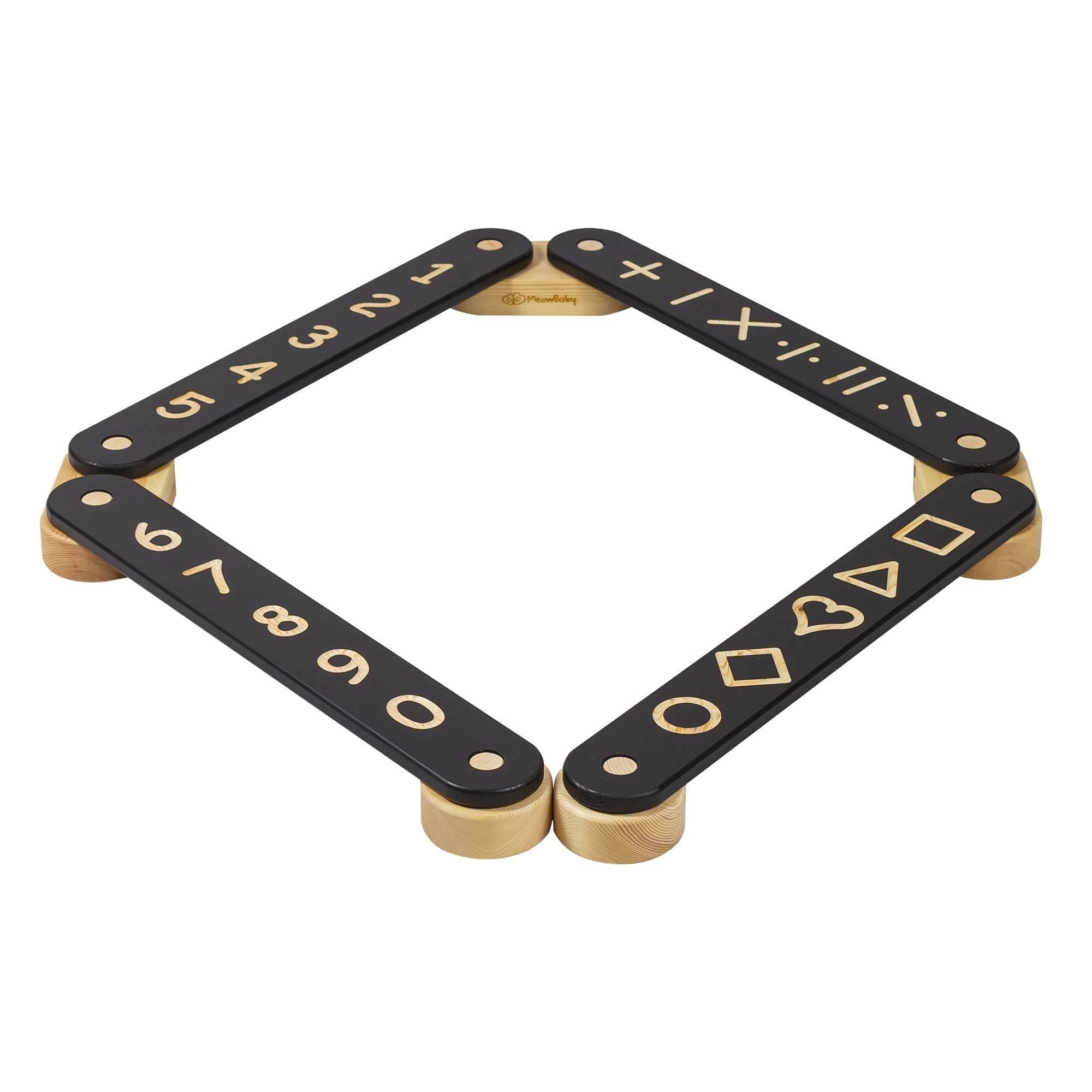 MeowBaby® Wooden Balance Beam – 4 Elements, Educational Sensory Path for Kids, Made in Europe - Hilstor