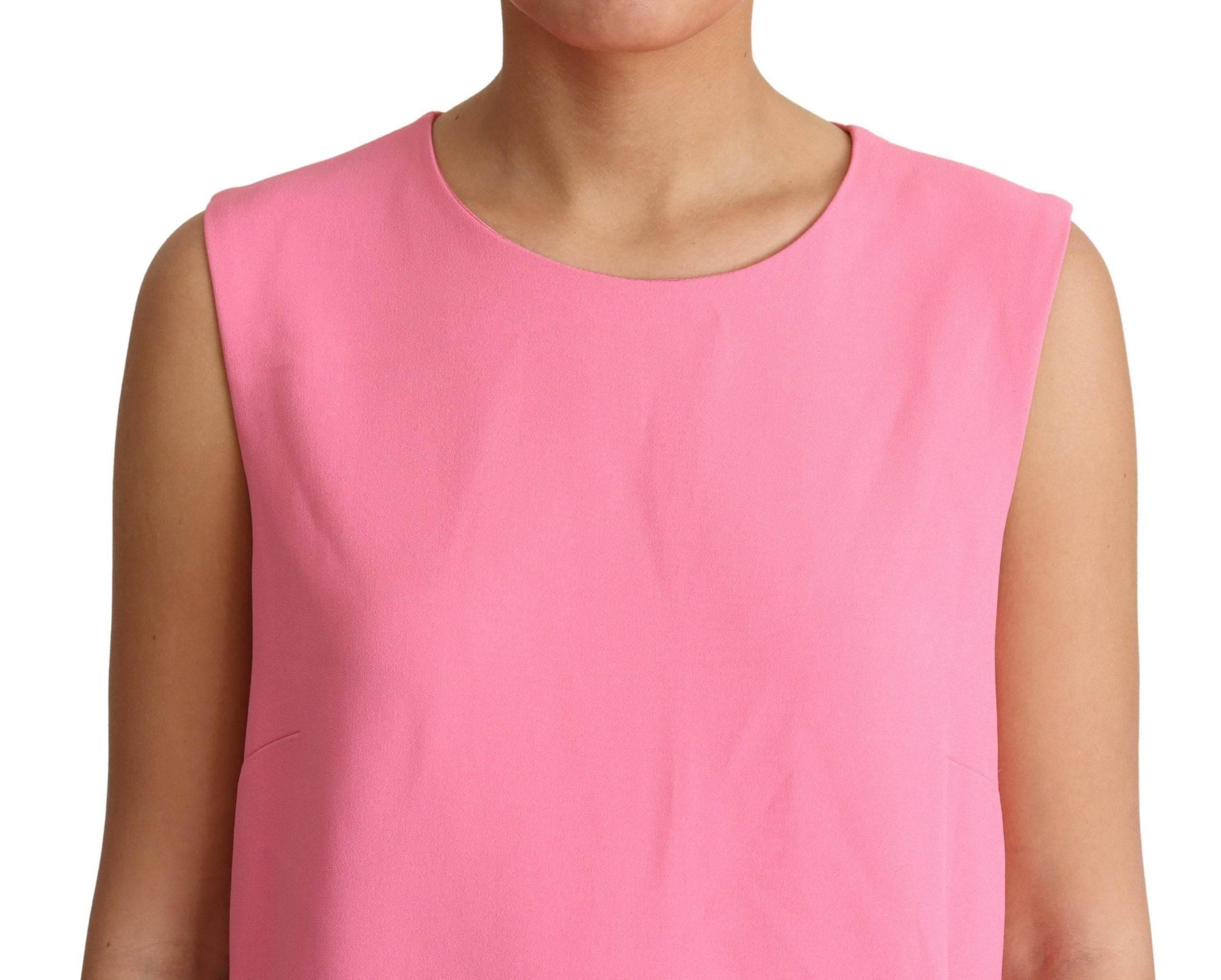 Dolce & Gabbana Elegant Pink Shift Knee Length Dress - Hilstor