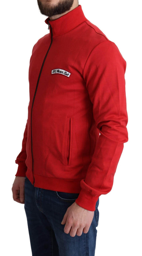 Dolce & Gabbana Chic Red Turtle Neck Zip Cardigan Sweater - Hilstor