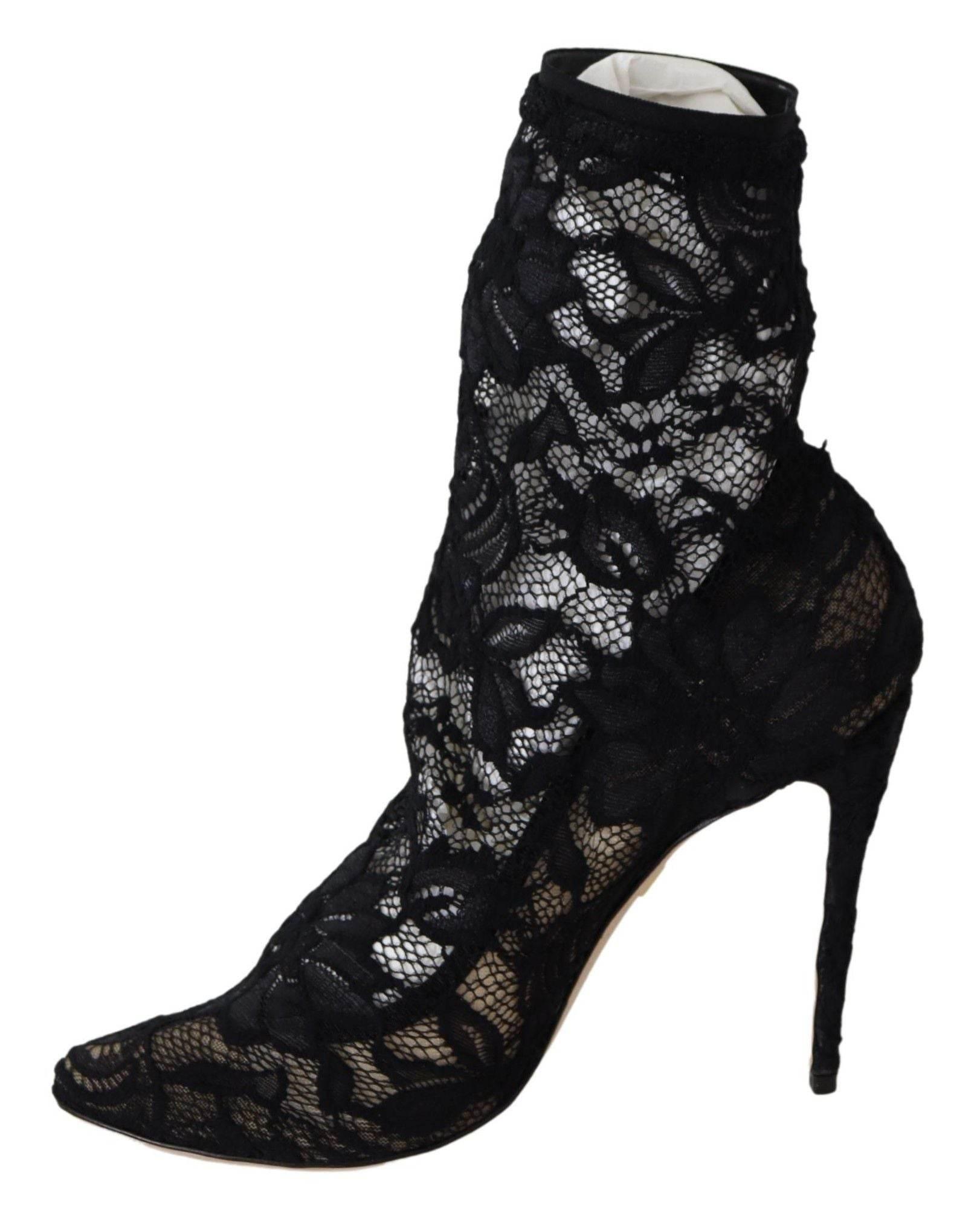 Dolce & Gabbana Black Lace Taormina Pumps Elegance Unleashed - Hilstor