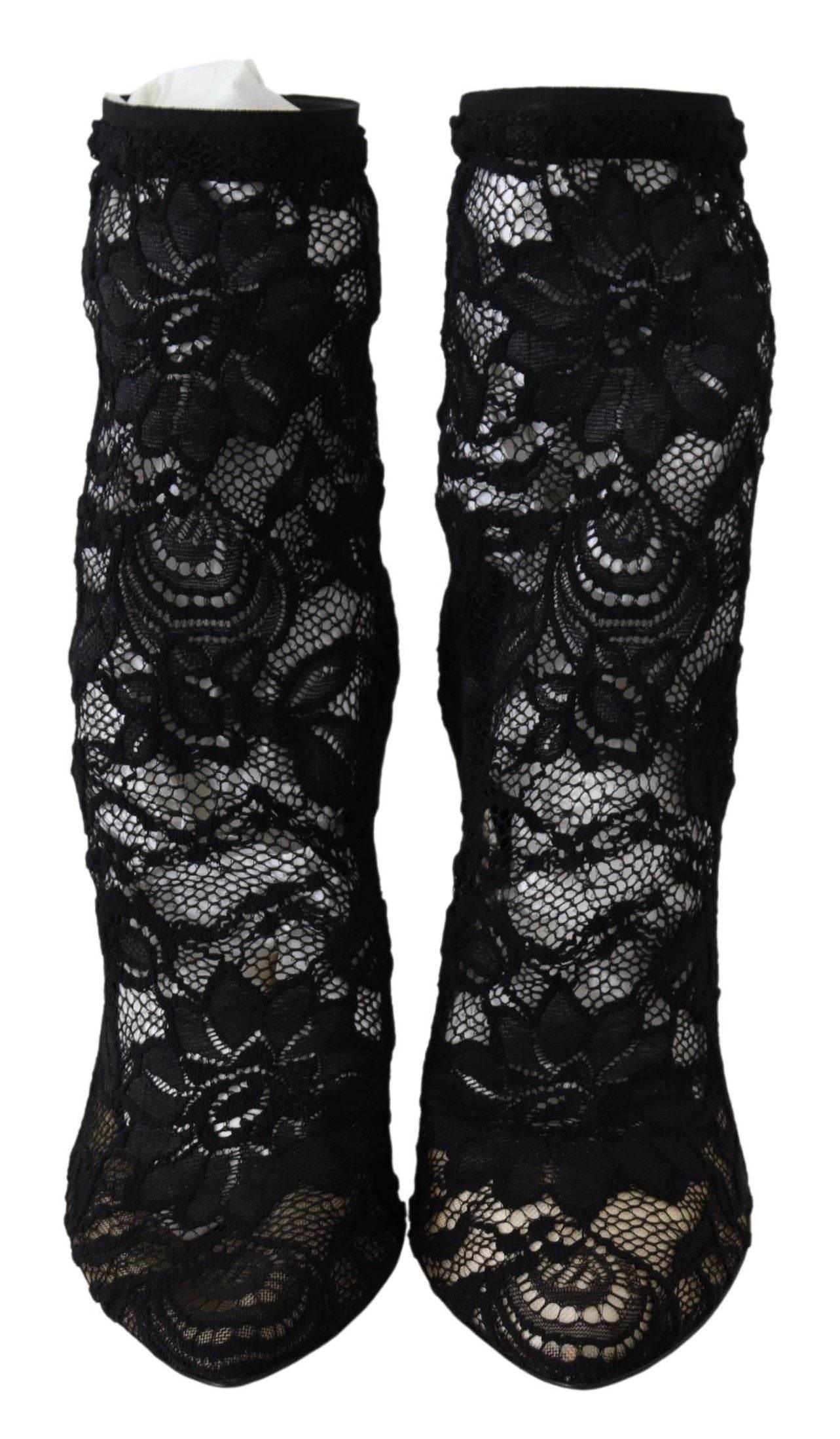 Dolce & Gabbana Black Lace Taormina Pumps Elegance Unleashed - Hilstor