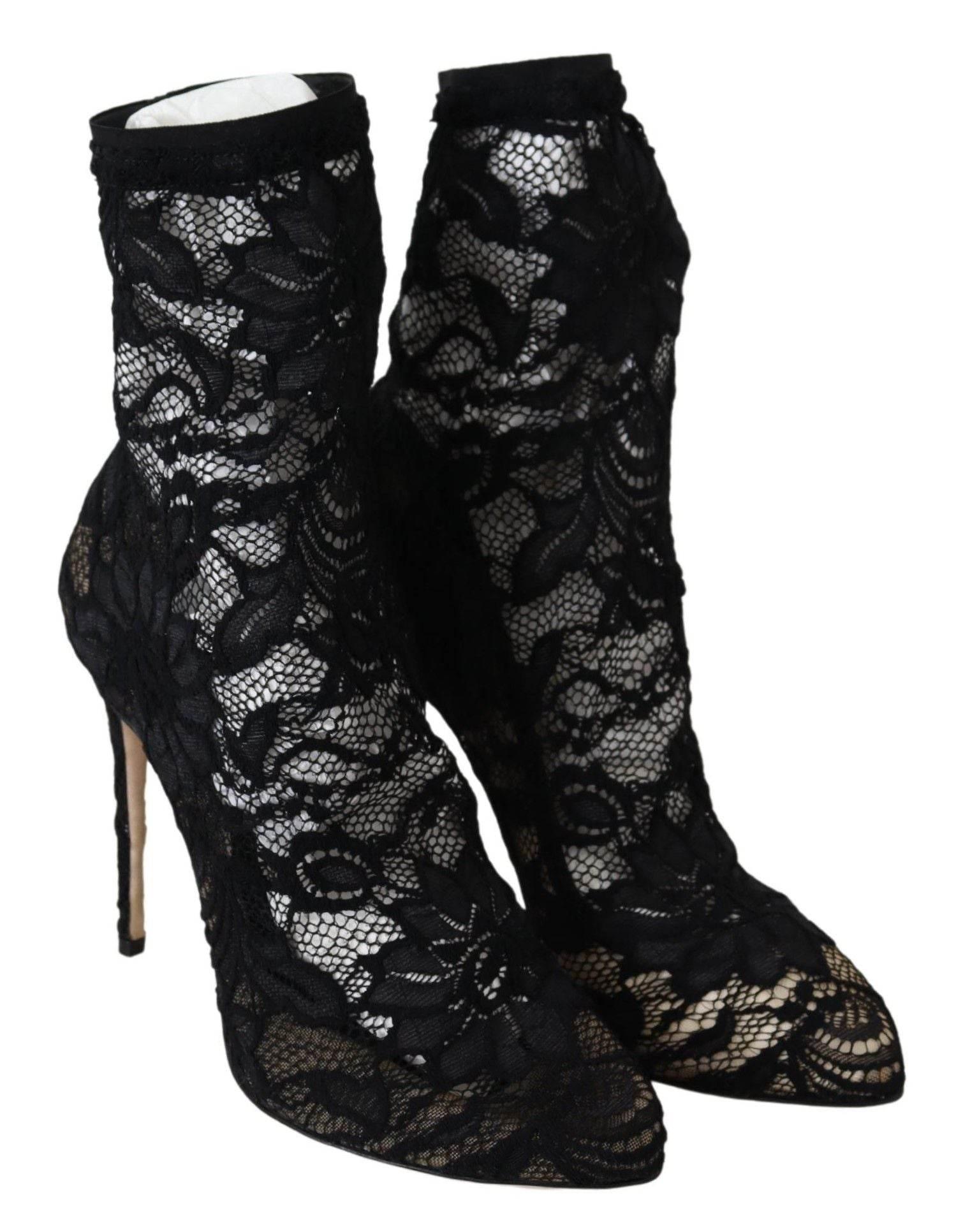 Dolce & Gabbana Black Lace Taormina Pumps Elegance Unleashed - Hilstor