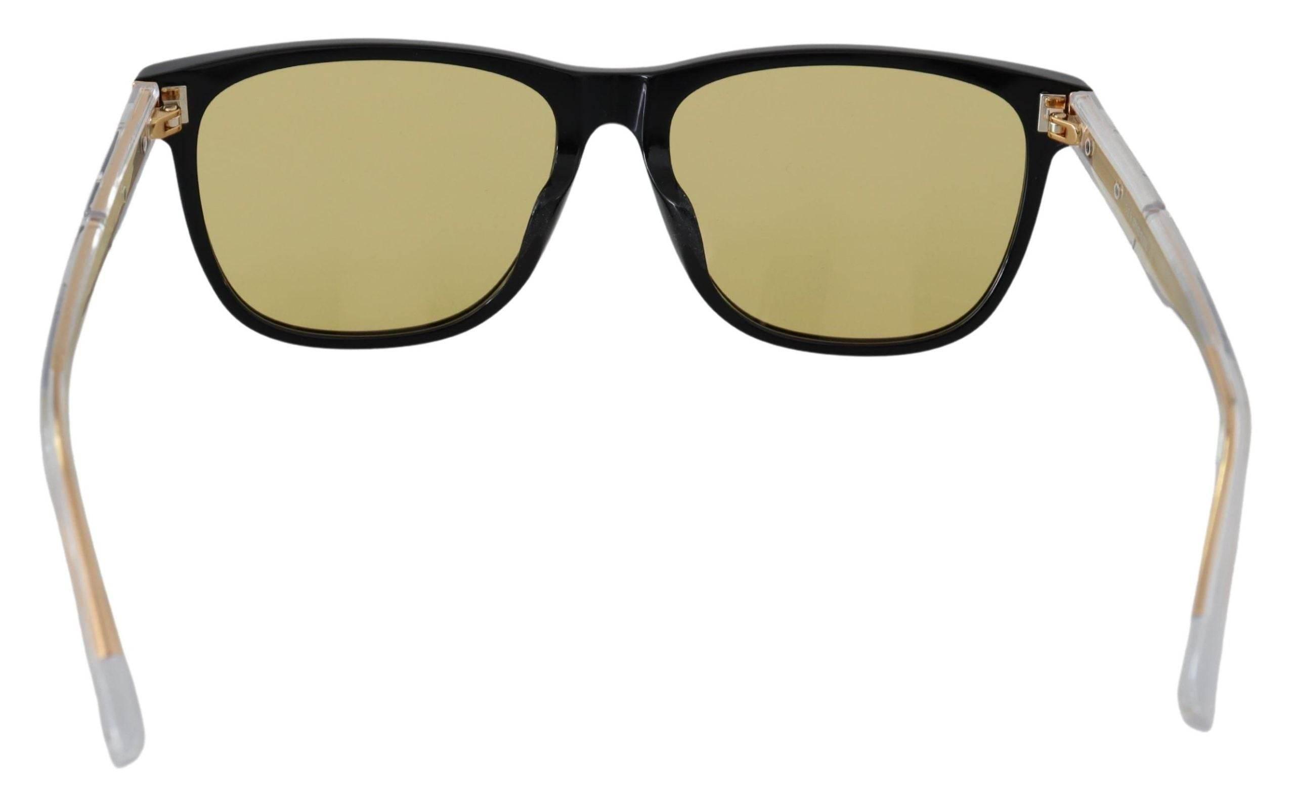 Diesel Chic Black Acetate Sunglasses with Yellow Lenses - Hilstor