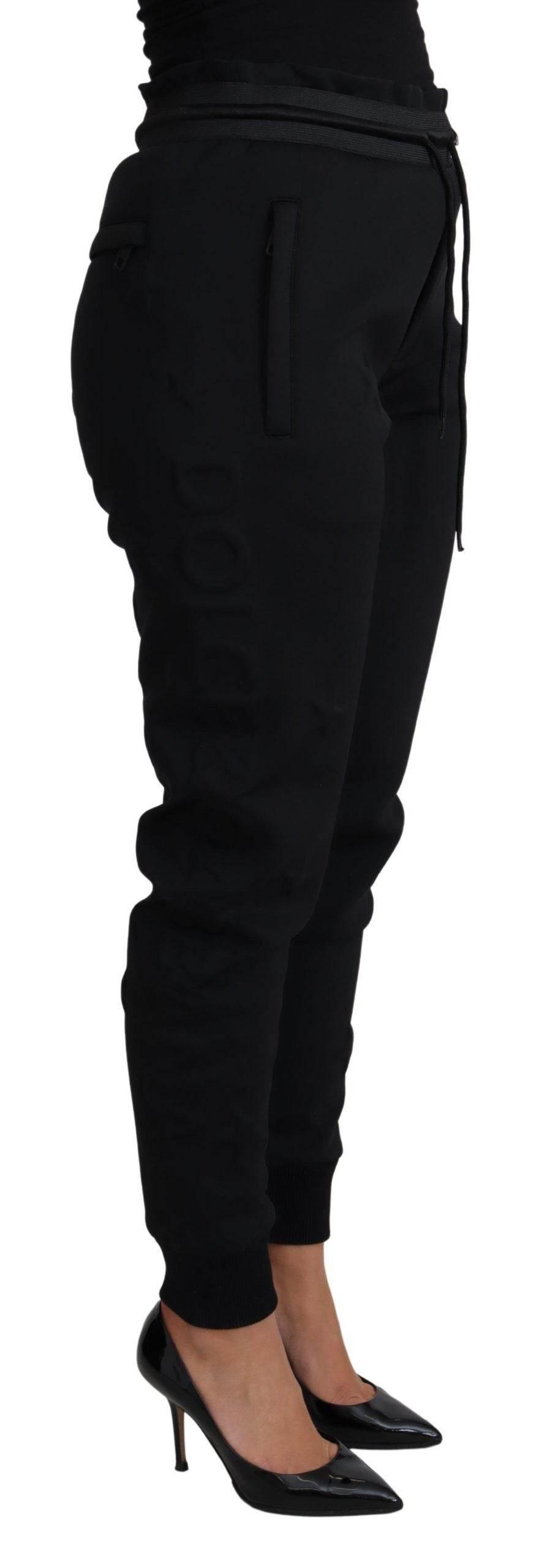 Dolce & Gabbana Black Polyester Neoprene Jogger Trouser Pants - Hilstor