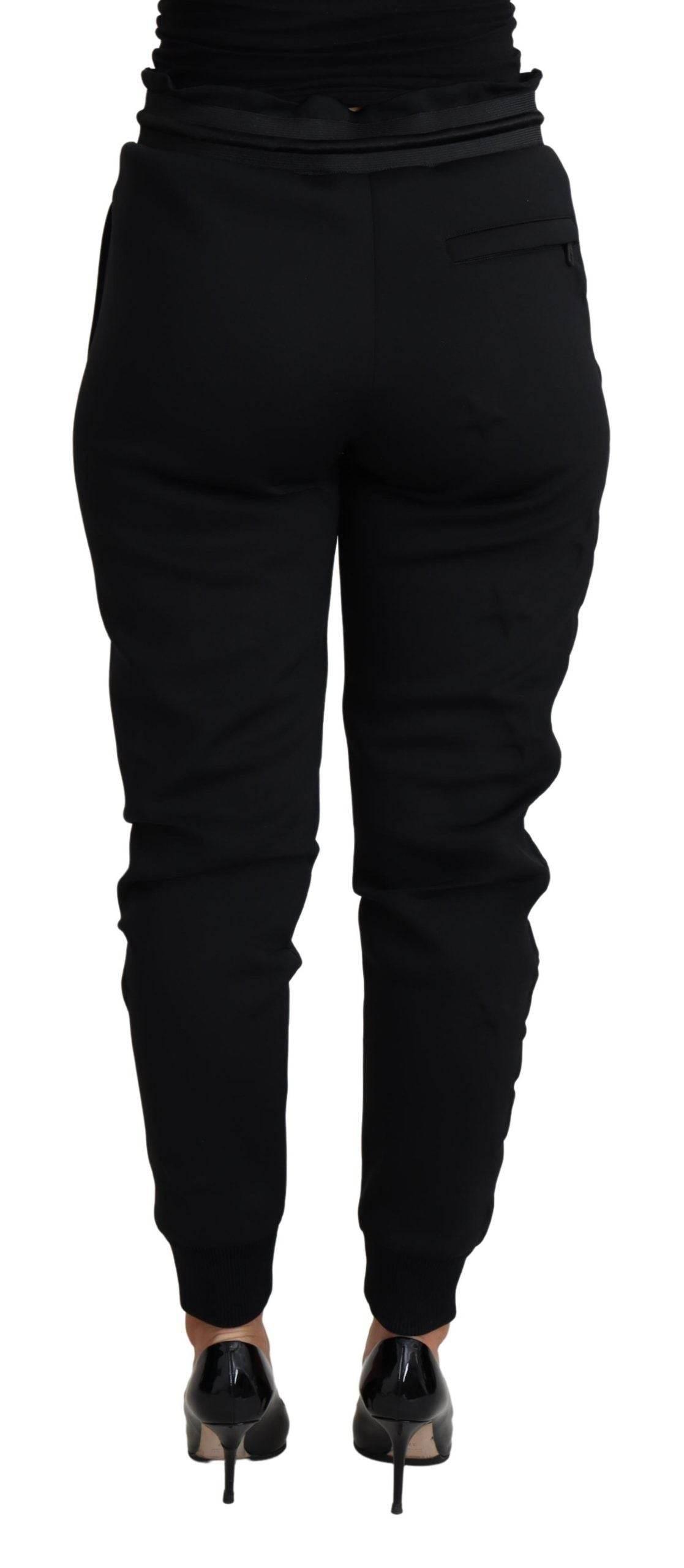Dolce & Gabbana Black Polyester Neoprene Jogger Trouser Pants - Hilstor