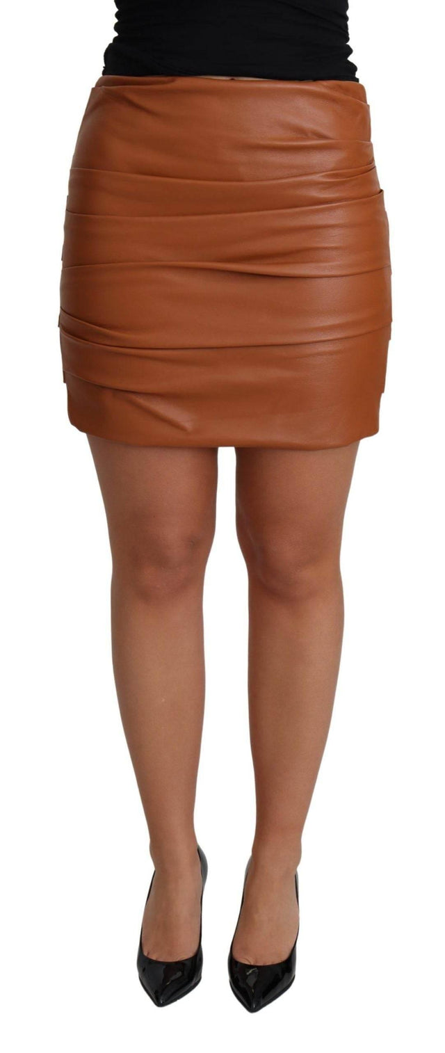 Dolce & Gabbana High Waist Chic Leather Skirt - Hilstor