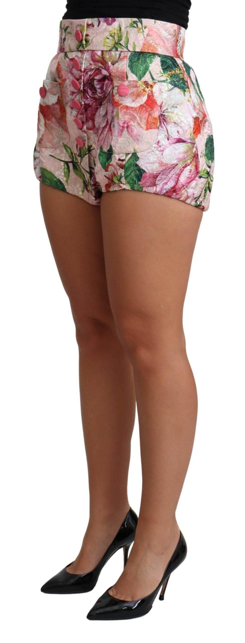Dolce & Gabbana Chic Pink Floral High-Waist Hot Pants - Hilstor