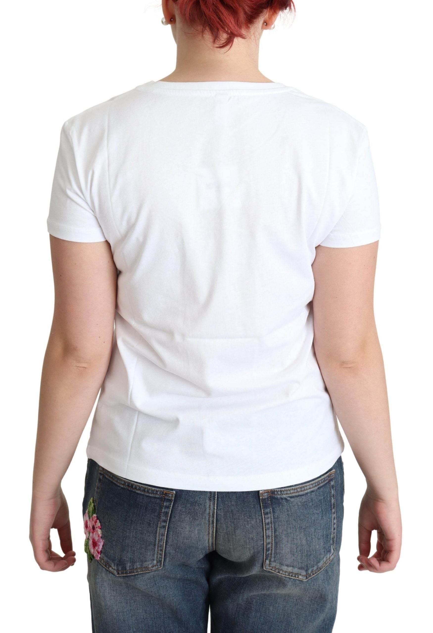 Moschino White Cotton Sunny Milano Print T-shirt - Hilstor