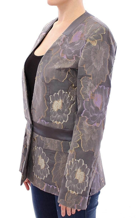 Roberto Fragata Chic Silk Floral One-Button Blazer - Hilstor