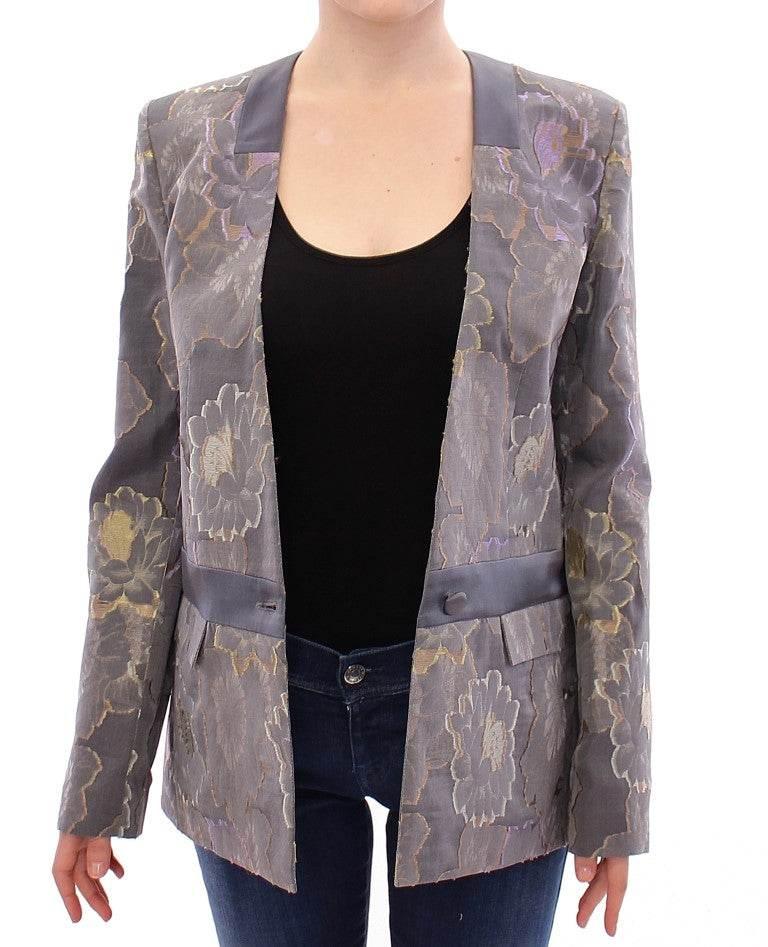 Roberto Fragata Chic Silk Floral One-Button Blazer - Hilstor