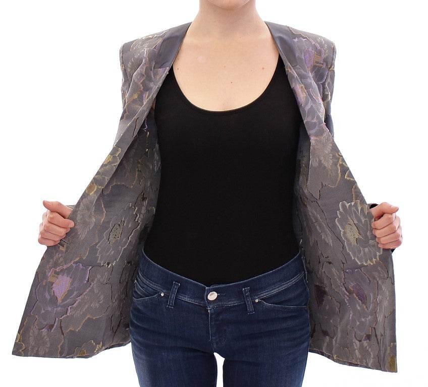 Roberto Fragata Chic Silk Floral One-Button Blazer - Hilstor