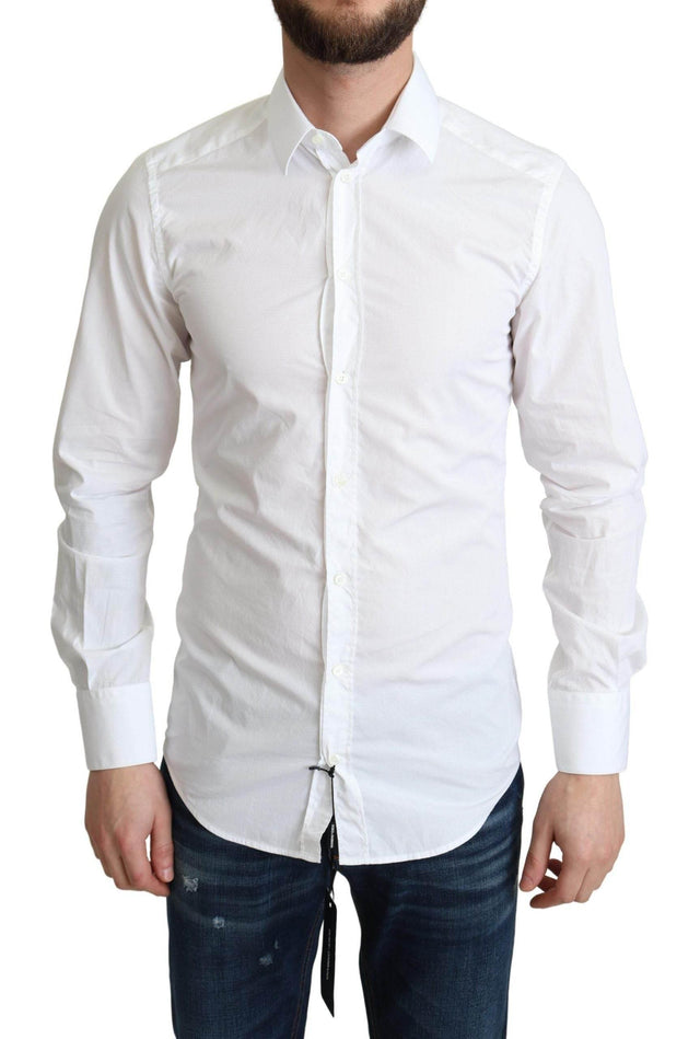 Dolce & Gabbana Elegant White Cotton Dress Shirt - Hilstor