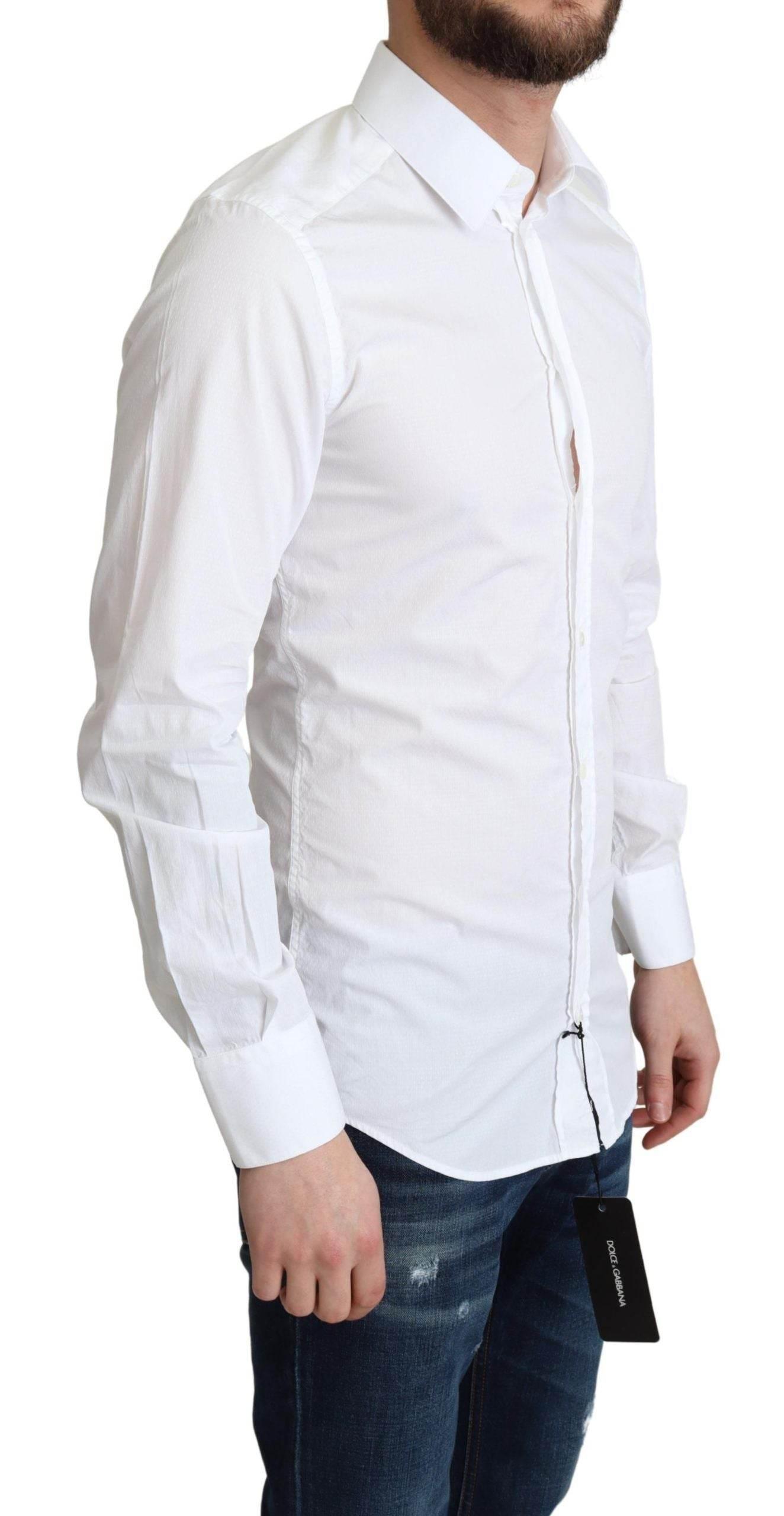 Dolce & Gabbana Elegant White Cotton Dress Shirt - Hilstor