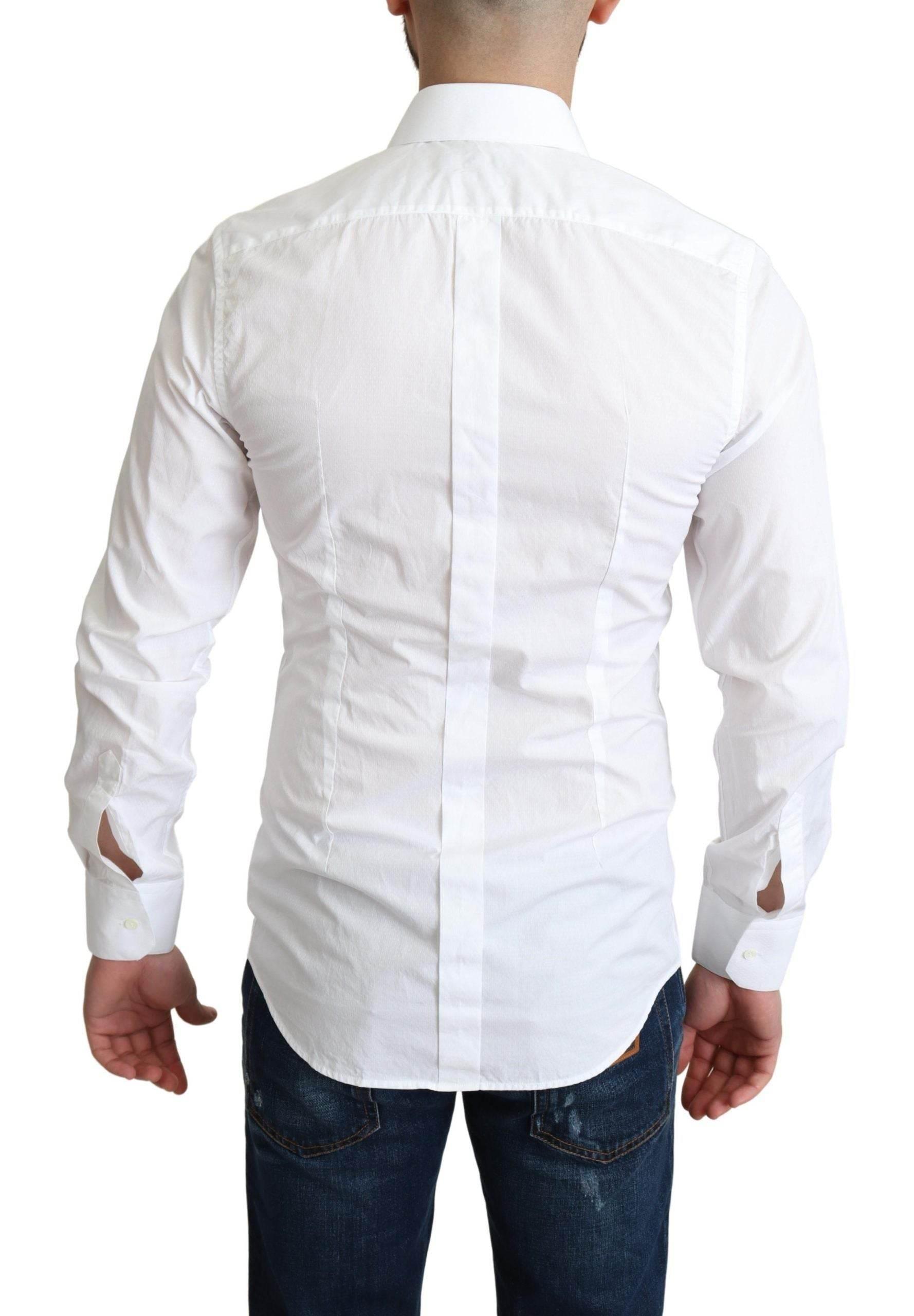 Dolce & Gabbana Elegant White Cotton Dress Shirt - Hilstor