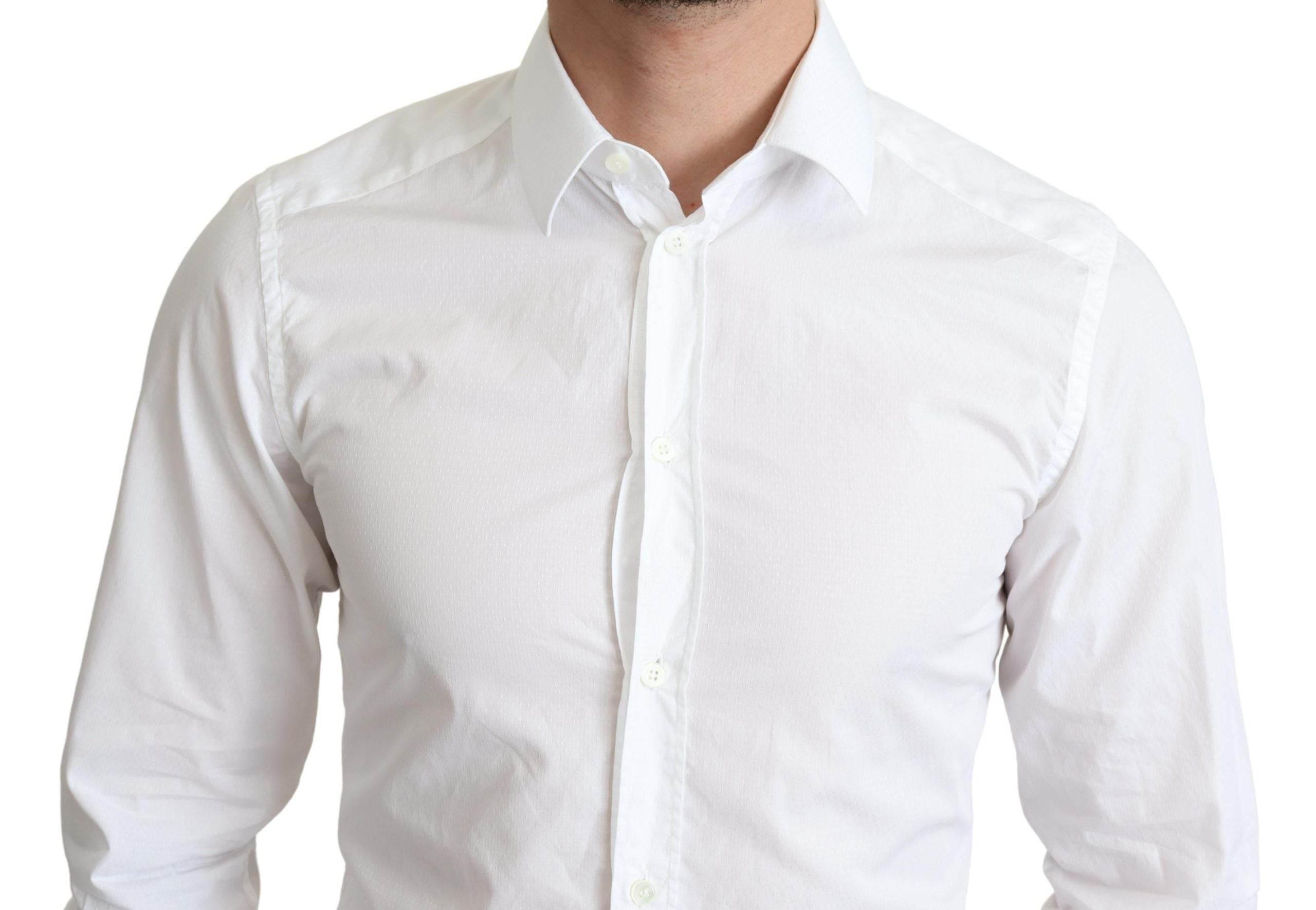 Dolce & Gabbana Elegant White Cotton Dress Shirt - Hilstor