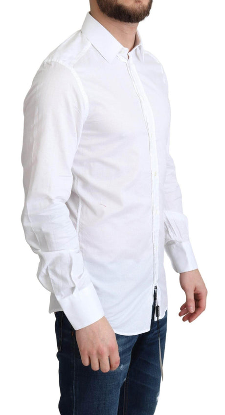 Dolce & Gabbana Elegant White Cotton Dress Shirt Slim Fit - Hilstor