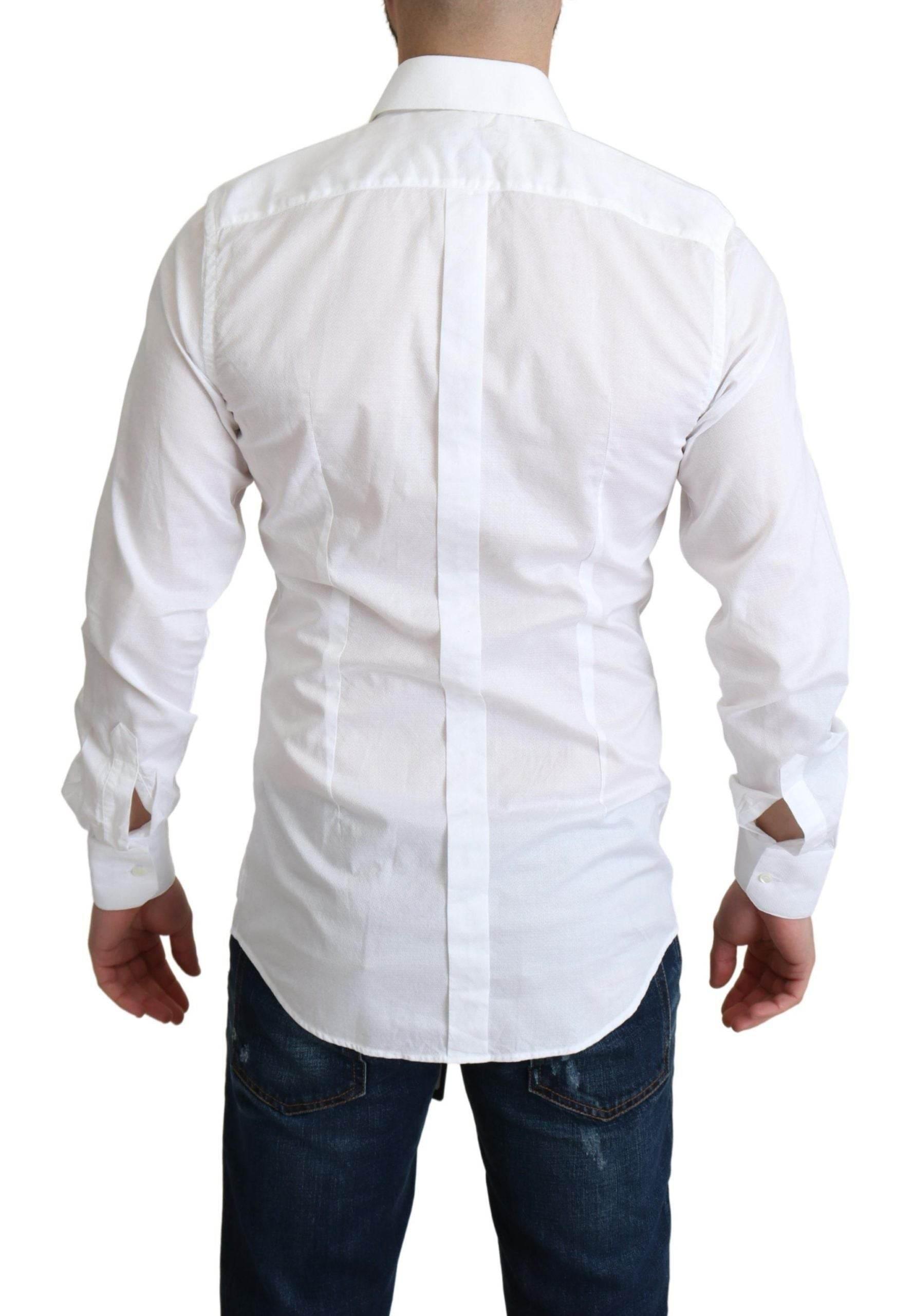 Dolce & Gabbana Elegant White Cotton Dress Shirt Slim Fit - Hilstor
