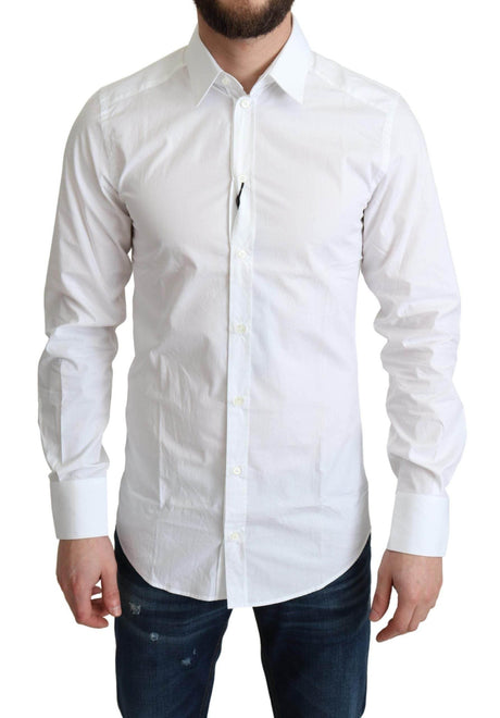 Dolce & Gabbana Elegant White Cotton Dress Shirt - Hilstor