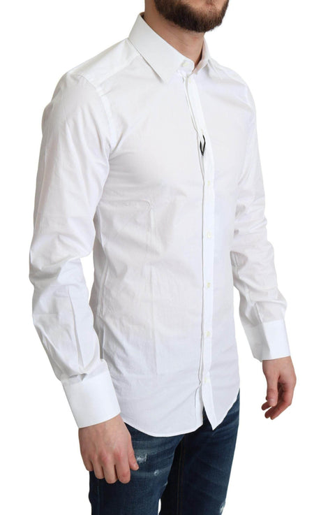 Dolce & Gabbana Elegant White Cotton Dress Shirt - Hilstor
