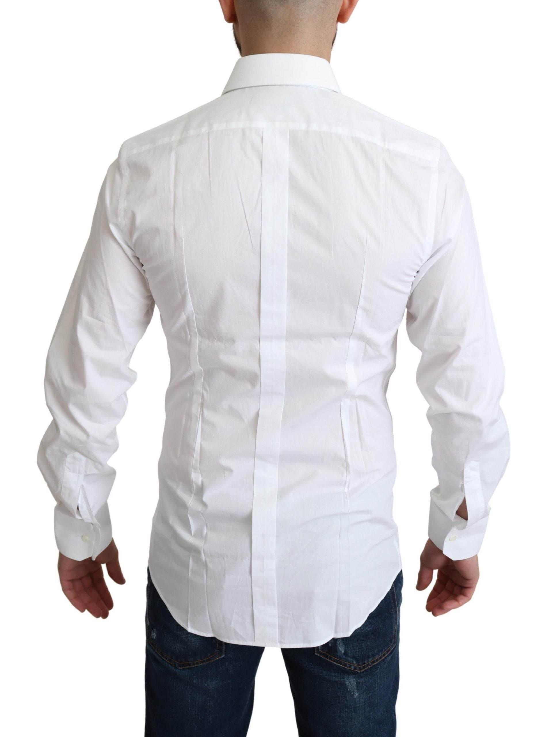 Dolce & Gabbana Elegant White Cotton Dress Shirt - Hilstor