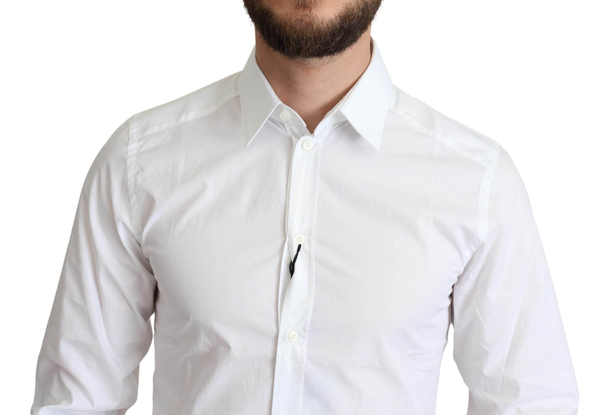 Dolce & Gabbana Elegant White Cotton Dress Shirt - Hilstor